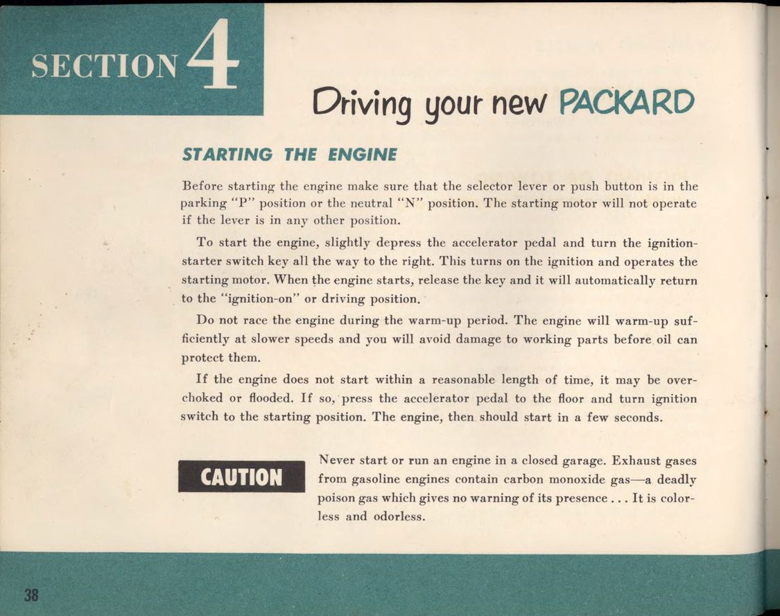 1956 Packard Owners Manual Page 4